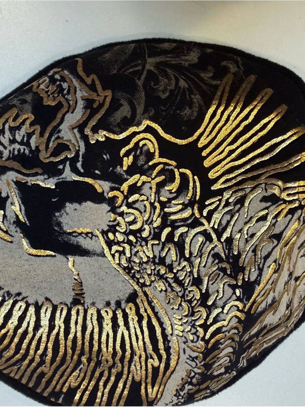 Black and Gold Embroidered Women's Beret